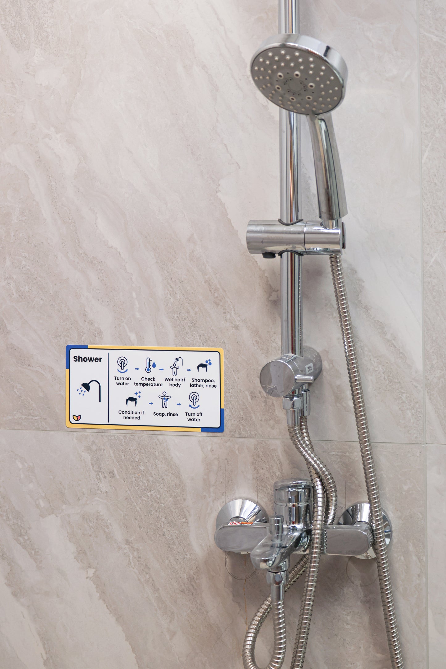 Closet organization for memory care using divider hangers and TPE labels.