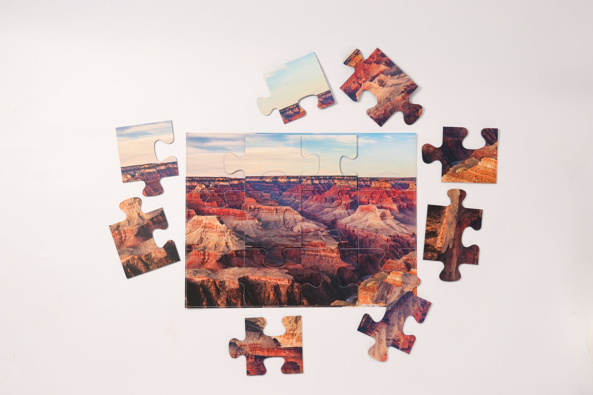 Close-up of the 12-piece Grand Teton National Park puzzle.