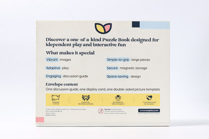 The 2-in-1 Breathtaking Mountains puzzle book, closed.