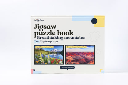 The visual cue table tent and discussion guide from the puzzle's inner envelope.