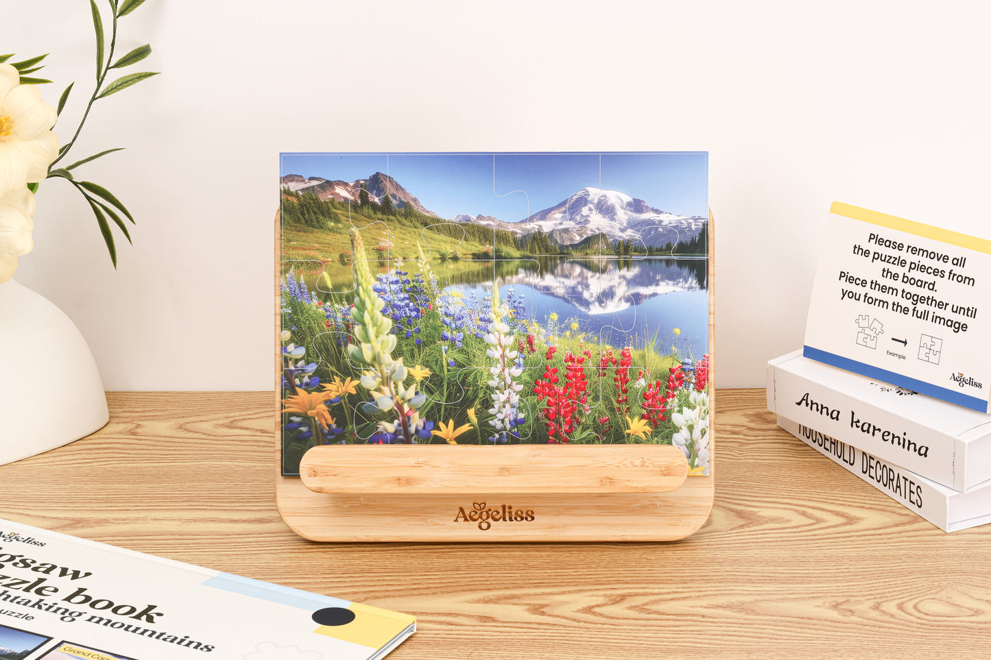 Close-up of the smooth, premium bamboo finish and interlocking joint.